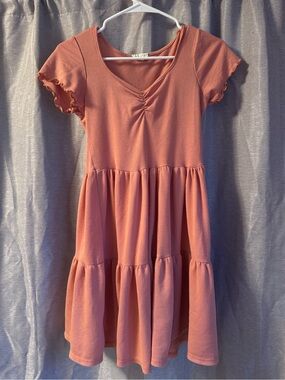 see you monday orange dress See You Monday Dress Womens Medium Orange Ruched Mesh Bodycon Midi Sexy Festival